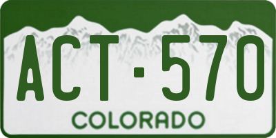 CO license plate ACT570