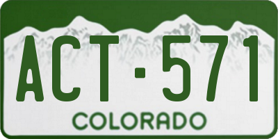 CO license plate ACT571