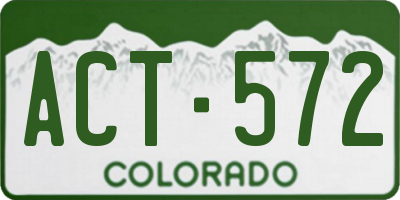 CO license plate ACT572