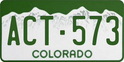 CO license plate ACT573