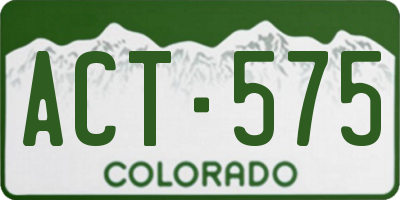 CO license plate ACT575