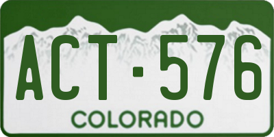 CO license plate ACT576