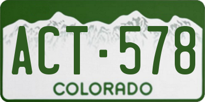 CO license plate ACT578