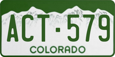 CO license plate ACT579