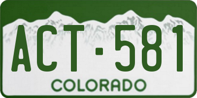 CO license plate ACT581
