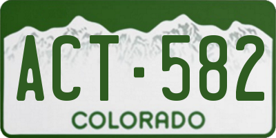 CO license plate ACT582