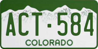 CO license plate ACT584