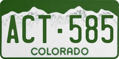 CO license plate ACT585