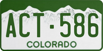 CO license plate ACT586