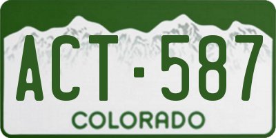 CO license plate ACT587