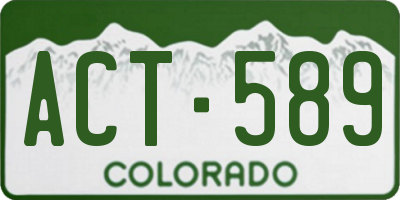 CO license plate ACT589