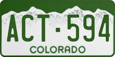 CO license plate ACT594