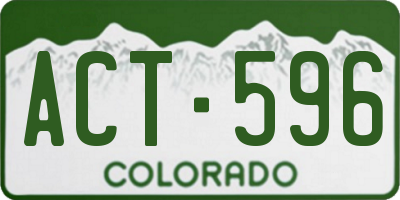 CO license plate ACT596