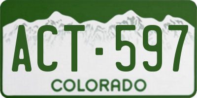 CO license plate ACT597