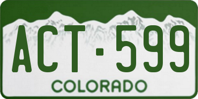 CO license plate ACT599