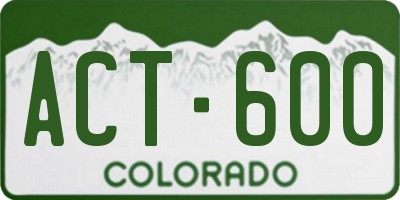 CO license plate ACT600