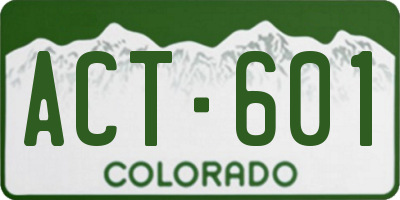 CO license plate ACT601