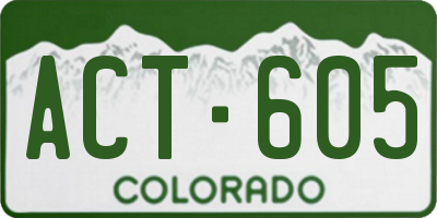 CO license plate ACT605
