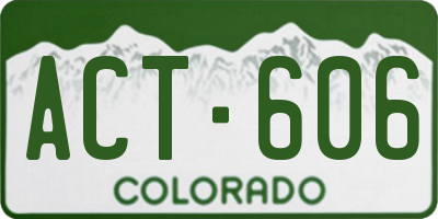CO license plate ACT606