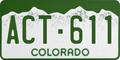 CO license plate ACT611