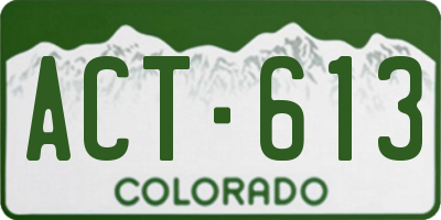 CO license plate ACT613