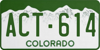 CO license plate ACT614