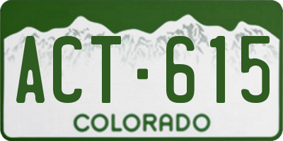 CO license plate ACT615