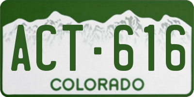 CO license plate ACT616