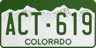 CO license plate ACT619