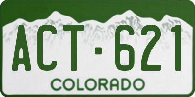 CO license plate ACT621