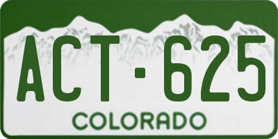 CO license plate ACT625