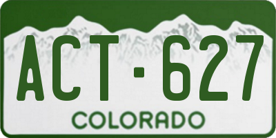 CO license plate ACT627