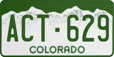 CO license plate ACT629