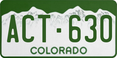 CO license plate ACT630