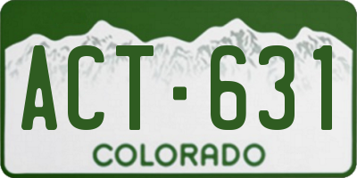 CO license plate ACT631