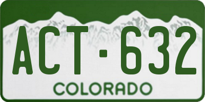 CO license plate ACT632