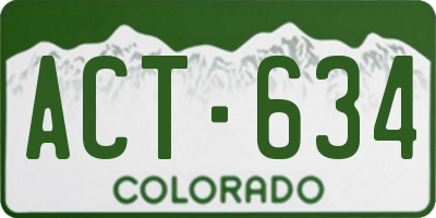 CO license plate ACT634