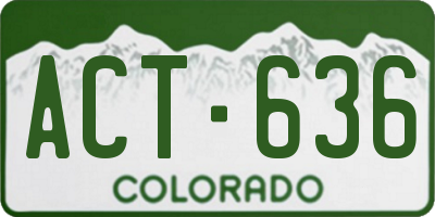 CO license plate ACT636