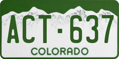 CO license plate ACT637
