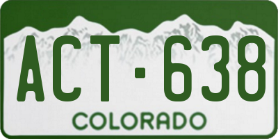 CO license plate ACT638