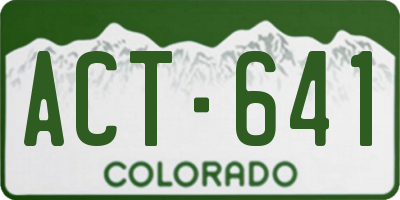 CO license plate ACT641