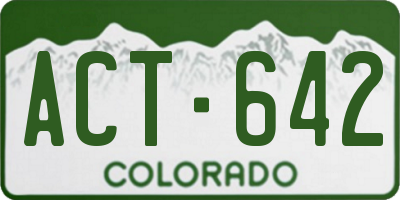CO license plate ACT642