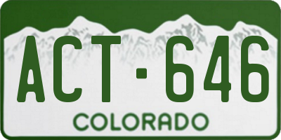 CO license plate ACT646