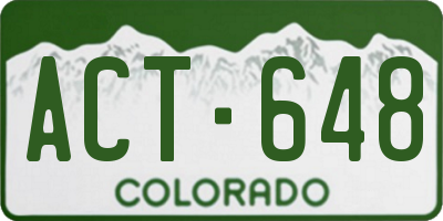 CO license plate ACT648