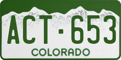 CO license plate ACT653