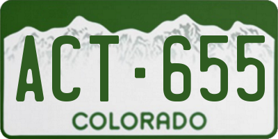 CO license plate ACT655