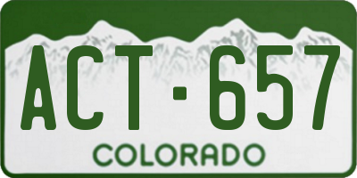 CO license plate ACT657