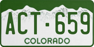 CO license plate ACT659