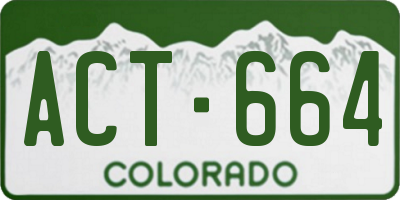 CO license plate ACT664