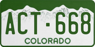 CO license plate ACT668